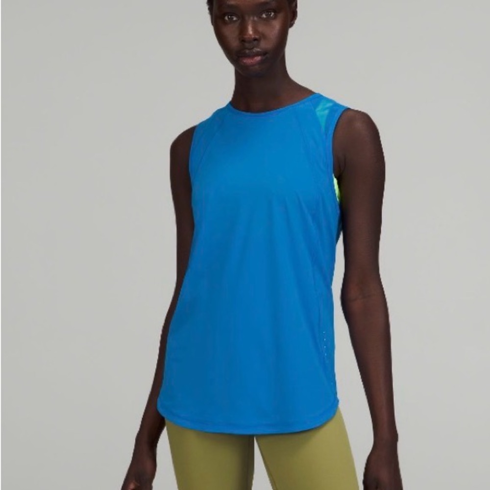 lululemon athletica poolside Blue sculpt Tank Top